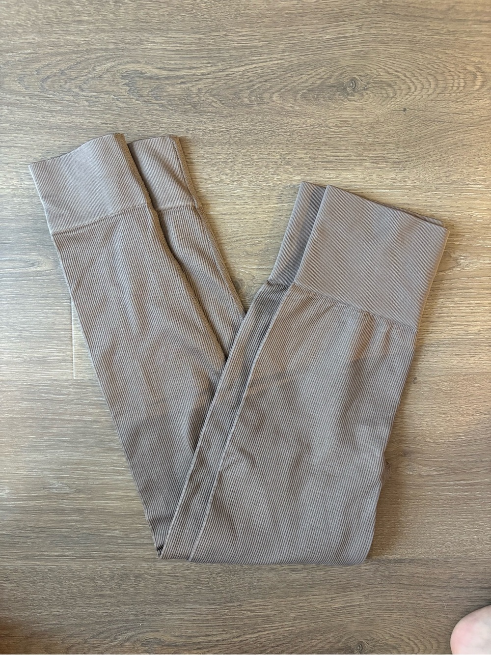 Madewell Taupe Ribbed High-Waist Leggings